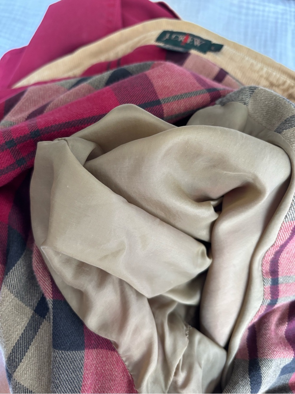 J. Crew Red Cotton Barn Jacket with Tan Corduroy Collar - Picture 16 of 16